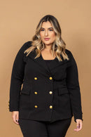 Blazer Feminino Preto Elis – Alfaiataria Plus Size | ClosetPlusSize