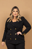 Blazer Feminino Preto Elis – Alfaiataria Plus Size | ClosetPlusSize