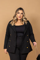 Blazer Feminino Preto Elis – Alfaiataria Plus Size | ClosetPlusSize
