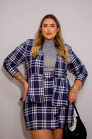 Blazer Plus Size Xadrez Calk | ClosetPlusSize