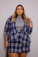 Blazer Plus Size Xadrez Calk | ClosetPlusSize