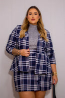 Blazer Plus Size Xadrez Calk | ClosetPlusSize