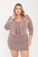Blazer Feminino Stella Tweed Plus Size | ClosetPlusSize