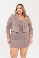 Blazer Feminino Stella Tweed Plus Size | ClosetPlusSize