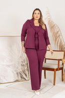 Blazer Plus Size Alfaiataria Stel Cereja | ClosetPlusSize