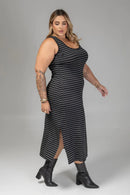Vestido Listrado Plus Size | ClosetPlusSize