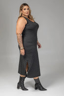 Vestido Listrado Plus Size | ClosetPlusSize