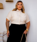 Camisa Feminina Plus Size Manu Ellas Com Laise Renda | ClosetPlusSize
