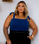 Blusa Cropped De Bico Feminino Plus Size Alça De Amarrar | ClosetPlusSize