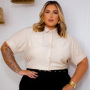 Camisa Feminina Plus Size Manu Ellas Com Laise Renda | ClosetPlusSize
