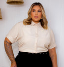 Camisa Feminina Plus Size Manu Ellas Com Laise Renda | ClosetPlusSize