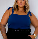 Blusa Cropped De Bico Feminino Plus Size Alça De Amarrar | ClosetPlusSize