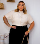 Camisa Feminina Plus Size Manu Ellas Com Laise Renda | ClosetPlusSize