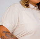 Camisa Feminina Plus Size Manu Ellas Com Laise Renda | ClosetPlusSize