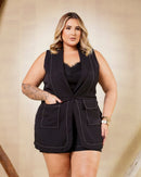 Conjunto Colete e Short Pespontado | ClosetPlusSize