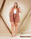 Conjunto Colete e Short Pespontado | ClosetPlusSize