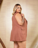 Conjunto Colete e Short Pespontado | ClosetPlusSize