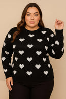 Blusa Tricot Corações | ClosetPlusSize