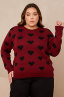 Blusa Tricot Corações | ClosetPlusSize