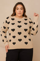 Blusa Tricot Corações | ClosetPlusSize