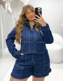 Camisa Jeans com Elastano | ClosetPlusSize