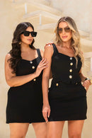 Conjunto Blusa com Botões e Saia Detalhe Cós | ClosetPlusSize