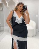 Conjunto Longo Renda Contrast | ClosetPlusSize
